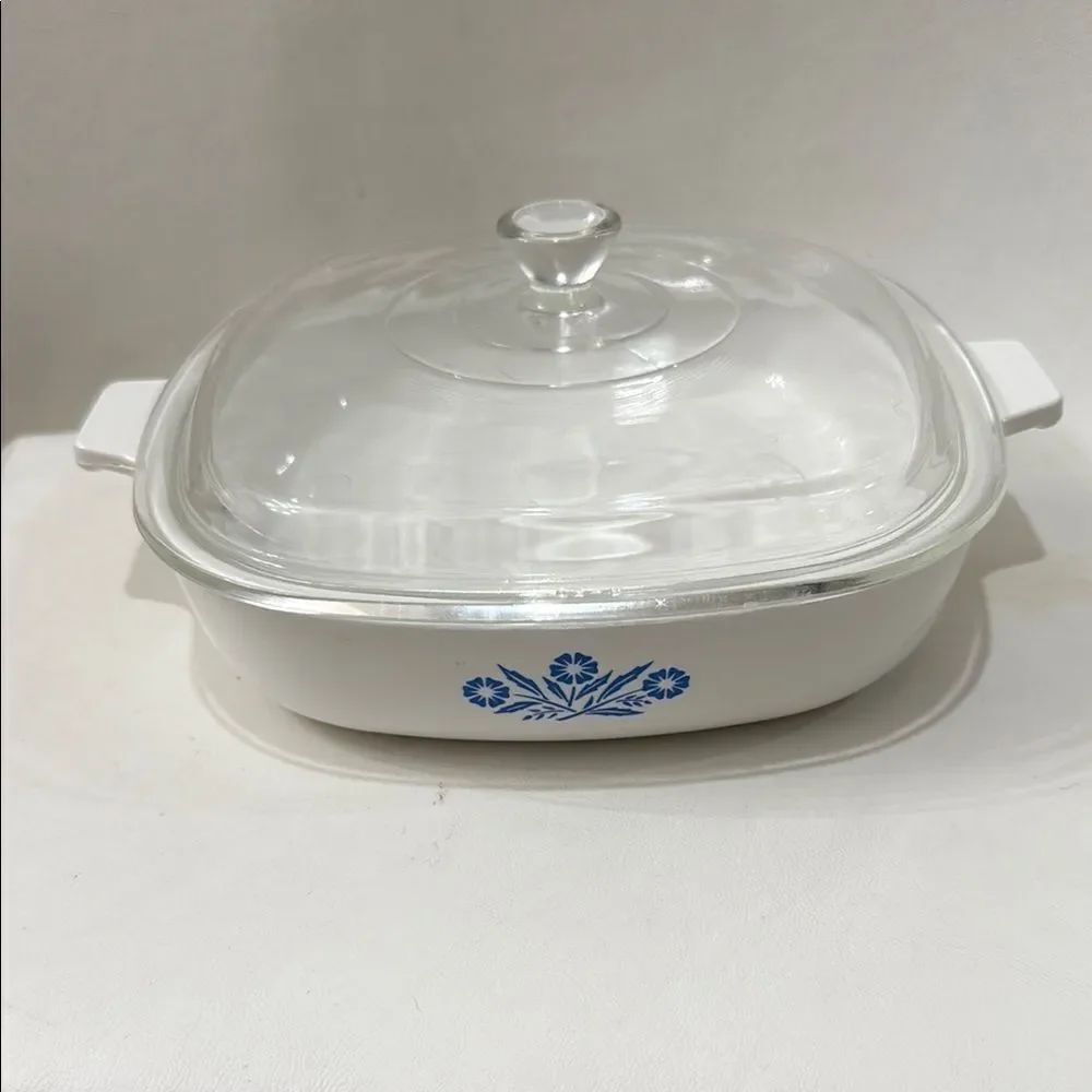 Corningware Blue Cornflower White Cookware Casserole Dish Lid 9 In P-9-b USA